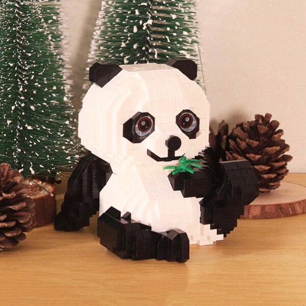 Balody 18389 Panda Bear Bamboo Food Pet Sit Doll Model