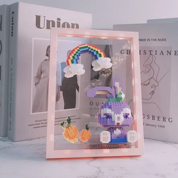 Boyu 7152C Rabbit Carrot Rainbow Animal Frame LED Light Model