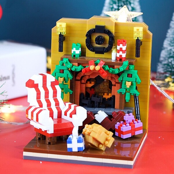 Boyu 8421A Architecture Merry Christmas House Fireplace Sofa Model