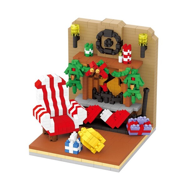 Boyu 8421A Architecture Merry Christmas House Fireplace Sofa Model