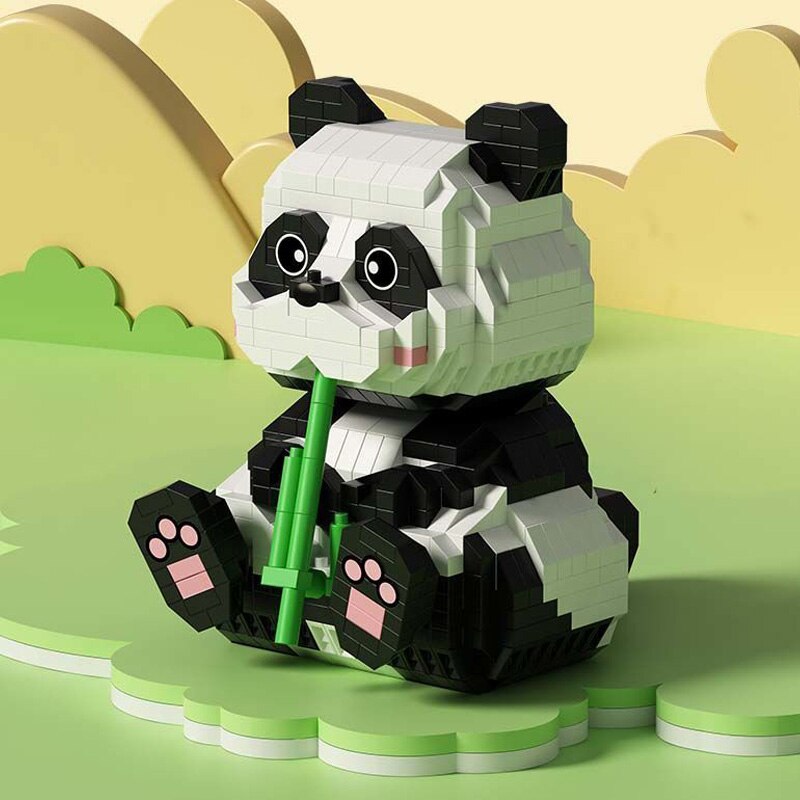 JM 20814 Animal World Panda Bear Bamboo Food Pet Sit
