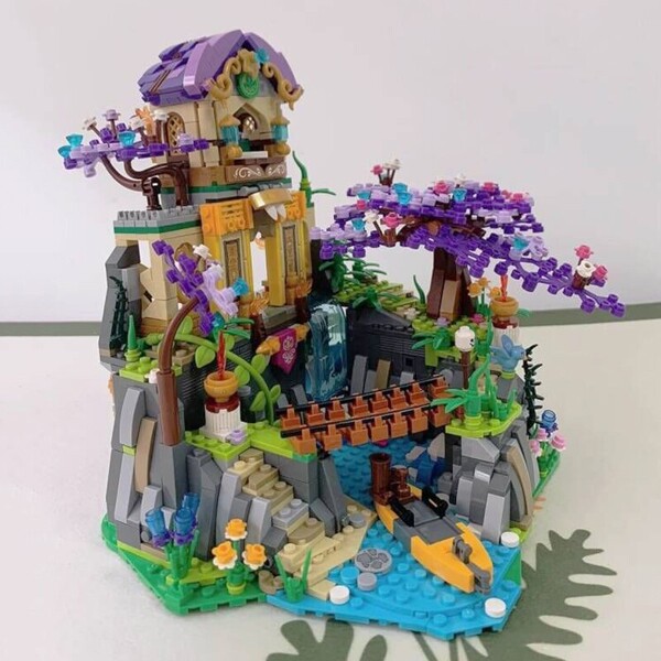 LOZ 1038 Architecture Tropical Forest Lost Temple House River Bridge
