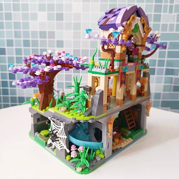 LOZ 1038 Architecture Tropical Forest Lost Temple House River Bridge
