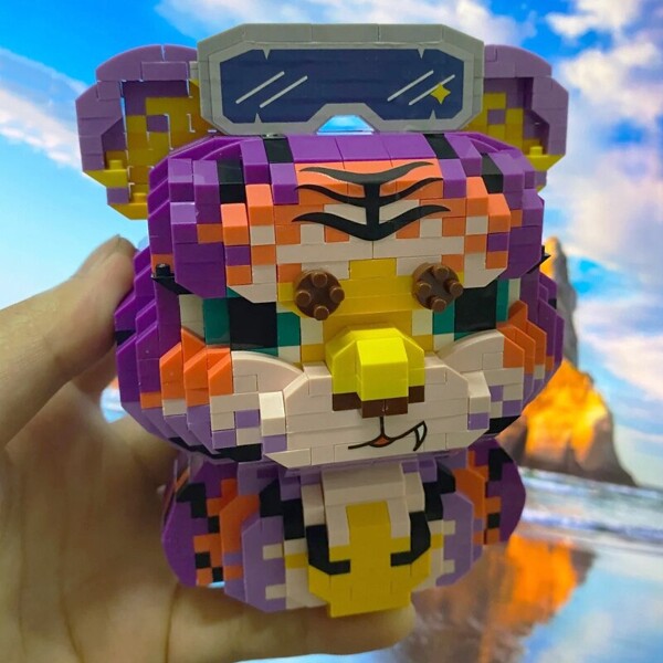 LOZ 8117 Animal World Spring Festival Tiger Year Glasses Pet Doll 3D