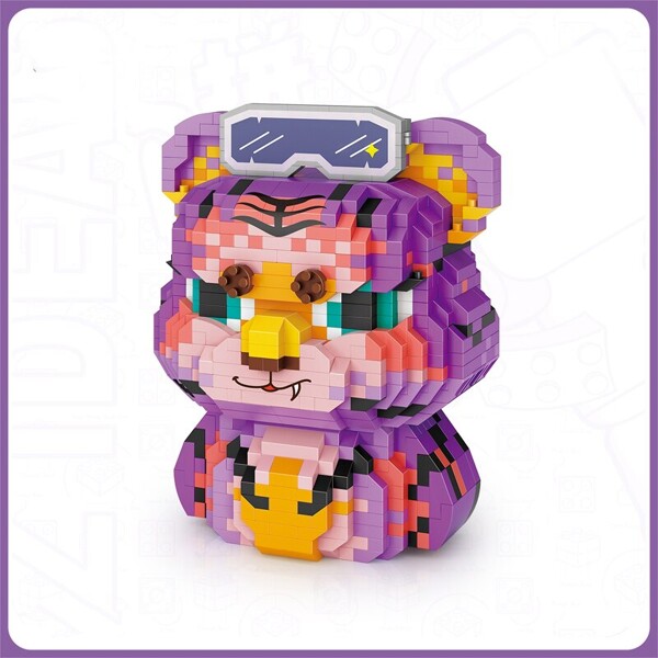 LOZ 8117 Animal World Spring Festival Tiger Year Glasses Pet Doll 3D
