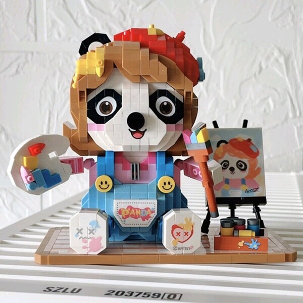 LOZ 8119 Animal World Panda Painter Artist Pet Doll