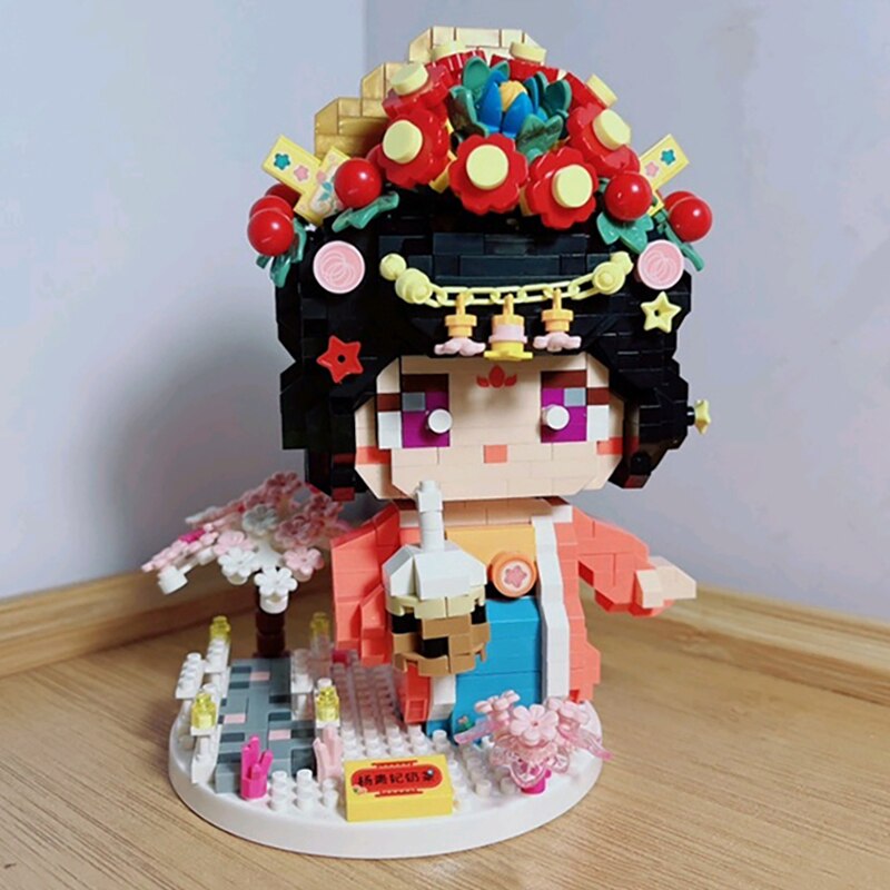 LOZ 8104&8106 Ancient Scholar Beauty Queen Baijiu Wine Milk Tea Drink 3D Model