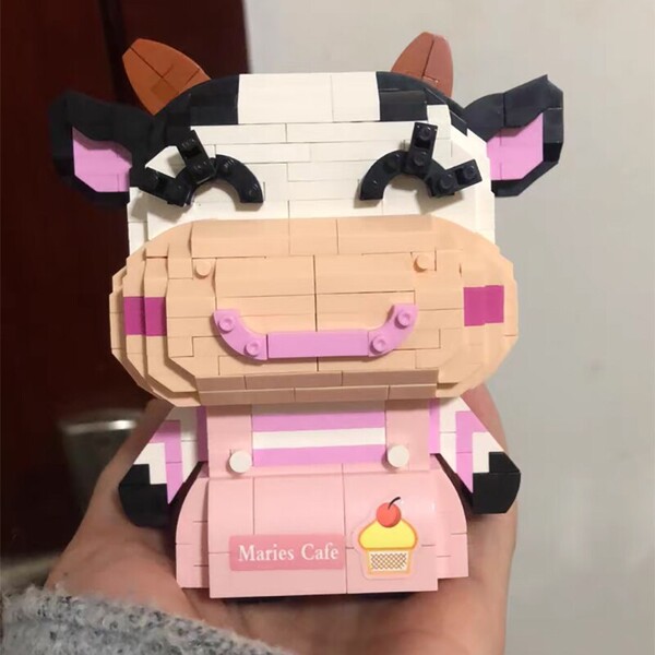 LOZ 9253-9254 Animal World Cow Girl Boy Dairy Cattle Smile Pet Doll Model