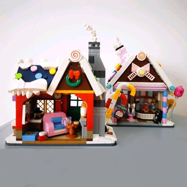 LOZ 1223-1224 Merry Christmas Winter Candy Sweet Store House Snowman Architecture