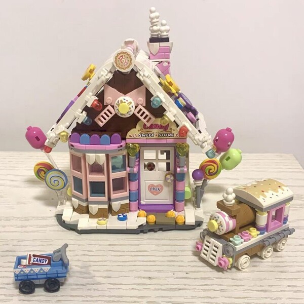 LOZ 1223-1224 Merry Christmas Winter Candy Sweet Store House Snowman Architecture