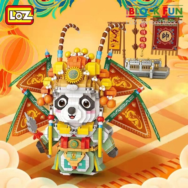 LOZ 8107 building blocks Guochao Wusheng Panda Peking Opera