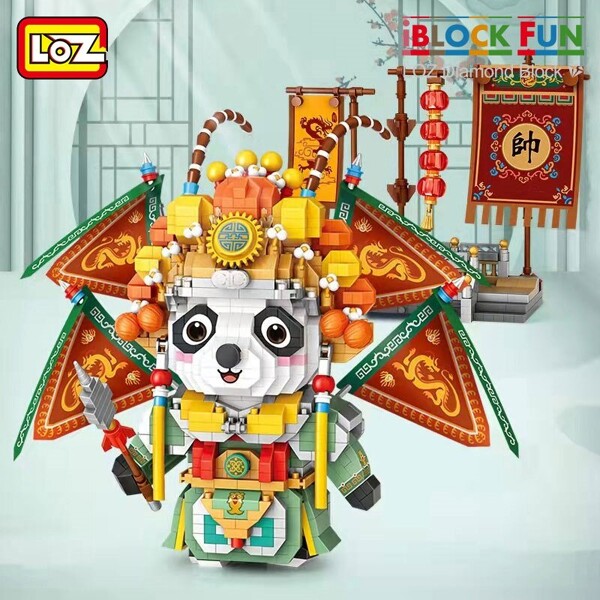 LOZ 8107 building blocks Guochao Wusheng Panda Peking Opera