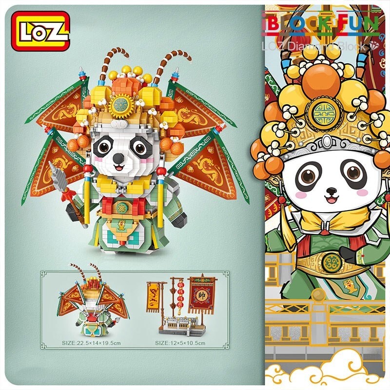 LOZ 8107 building blocks Guochao Wusheng Panda Peking Opera - LOZ 