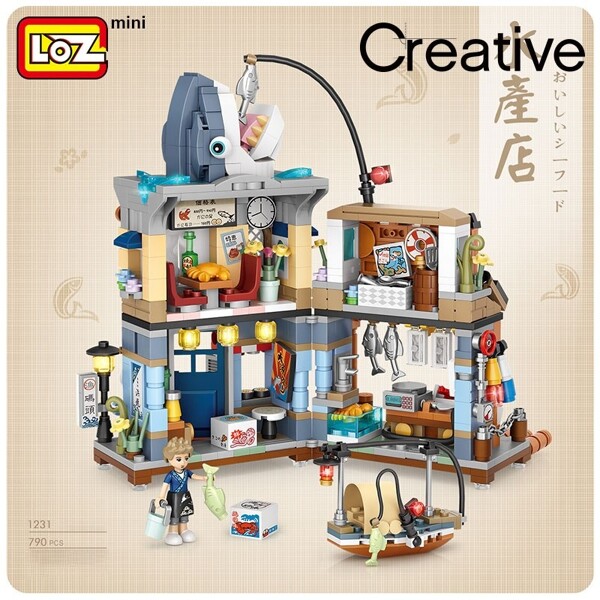 LOZ 1231 building blocks Japanese-style street view izakaya store mini puzzle