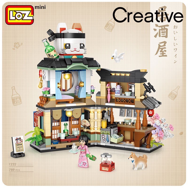 LOZ 1231 building blocks Japanese-style street view izakaya store mini puzzle