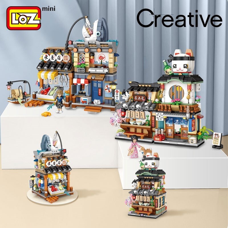 LOZ 1231 building blocks Japanese-style street view izakaya store