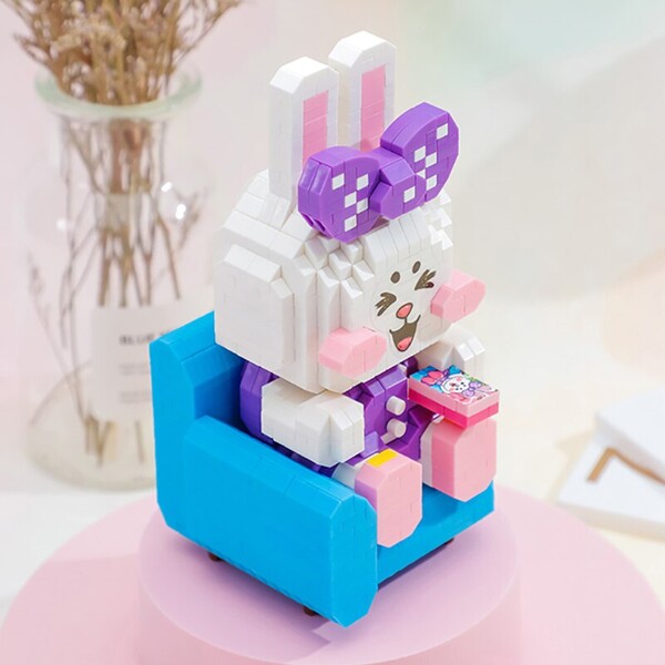 LP 210623 Smile Rabbit Sofa Chair Book Bow Sit Animal 3D Model