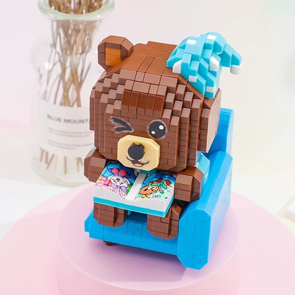 LP 210624 Smile Bear Sofa Chair Book Pajamas Hat Sit