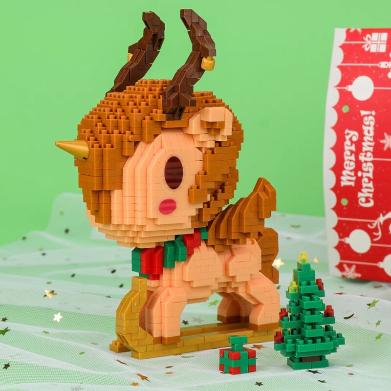 LP 210588-210589 Merry Christmas Unicorn Deer Sleigh Stocking Animal Tree Pet Doll