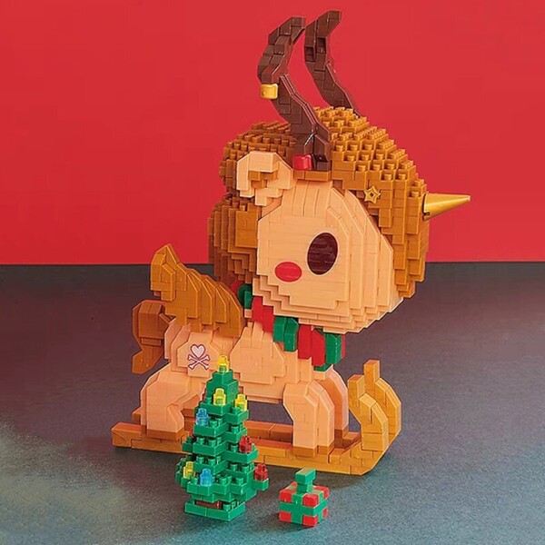 LP 210588-210589 Merry Christmas Unicorn Deer Sleigh Stocking Animal Tree Pet Doll