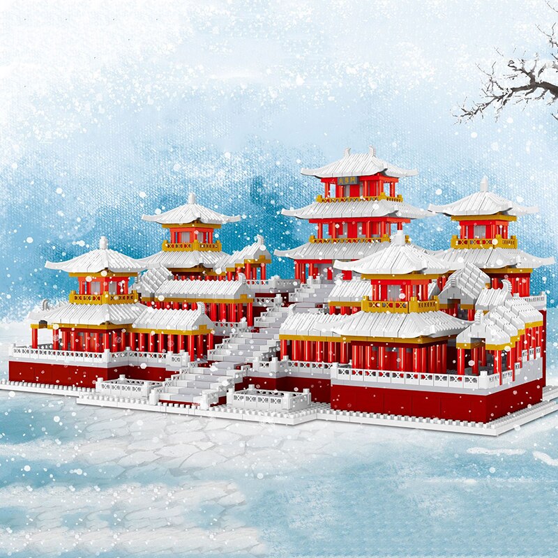 Lezi 8224 World Architecture Ancient Winter Snow Epang Palace Model