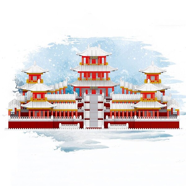 Lezi 8224 World Architecture Ancient Winter Snow Epang Palace Model