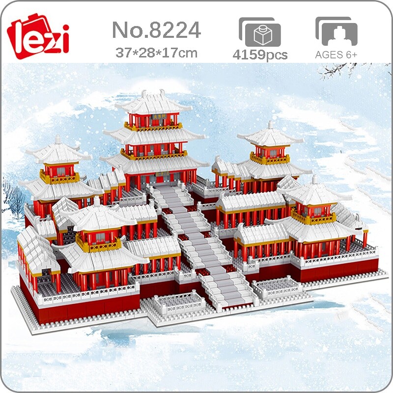 Lezi 8224 World Architecture Ancient Winter Snow Epang Palace Model