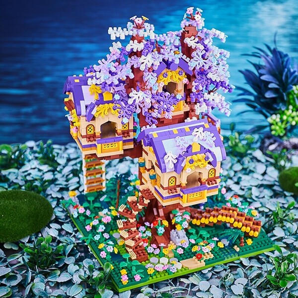 Moyu 92015 Architecture Elf Tree House Forest Cabin Flower Garden 3D