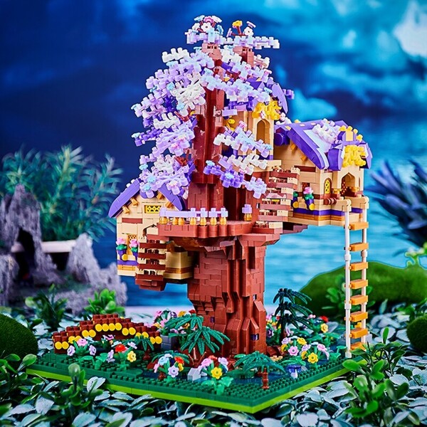 Moyu 92015 Architecture Elf Tree House Forest Cabin Flower Garden 3D