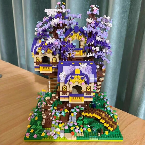 Moyu 92015 Architecture Elf Tree House Forest Cabin Flower Garden 3D