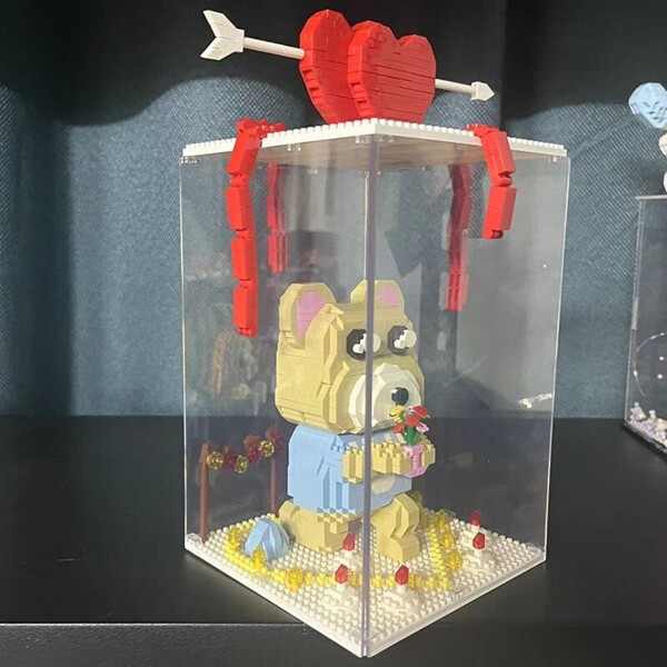 Moyu 93006 Love Bear Heart Flower Bouquet Animal Doll Display Box