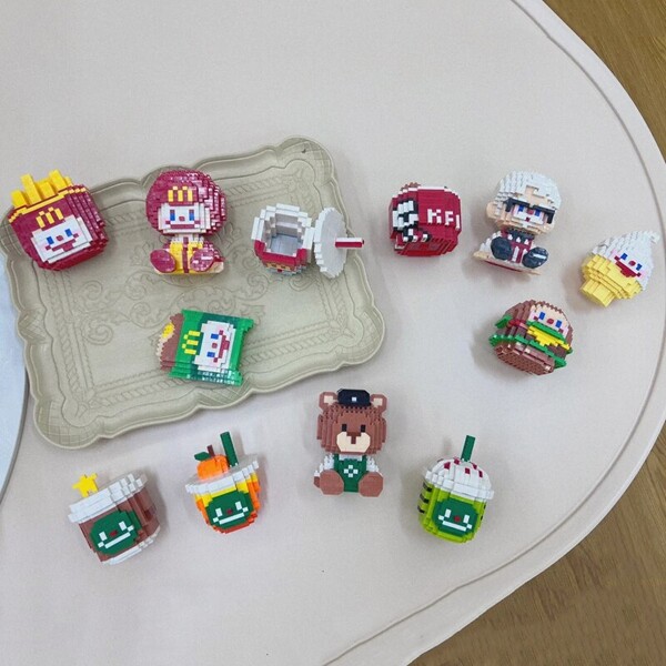 PN 6030-6032 Food Cola Drink Hamburger Ice Cream Coffee Milk Tea Bear Doll