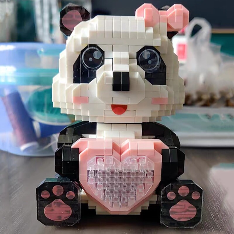PZ 1004 Animal World Panda Girl Heart Bag Bow Pet Doll