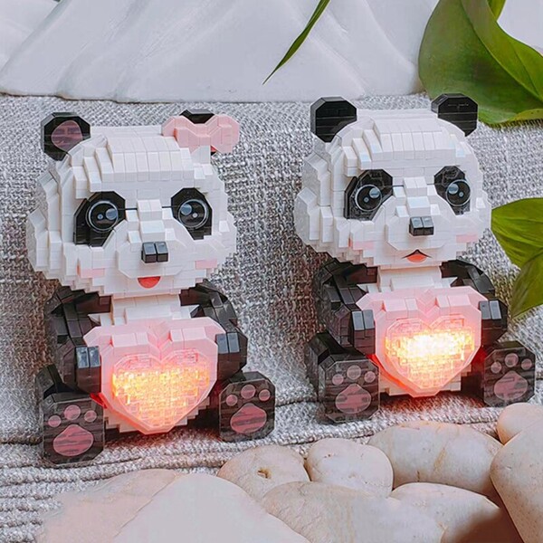 PZ 1003-1004 Animal World Panda Boy Girl Heart Bag Bow Pet Doll