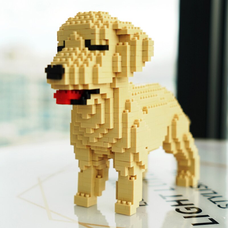 PZX 6618-6 Animal World Golden Retriever Dog Stand Pet Doll