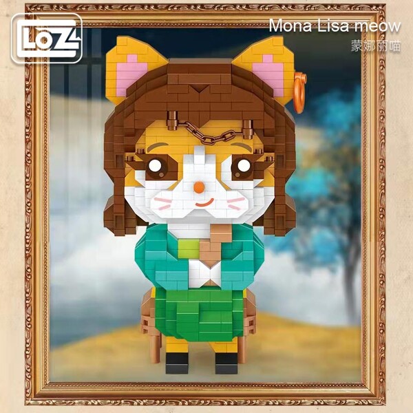 LOZ 8904 Mona Li meow with pearl earrings building block