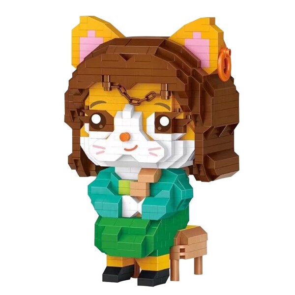 LOZ 8904 Mona Li meow with pearl earrings building block