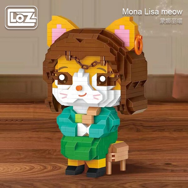 LOZ 8904 Mona Li meow with pearl earrings building block