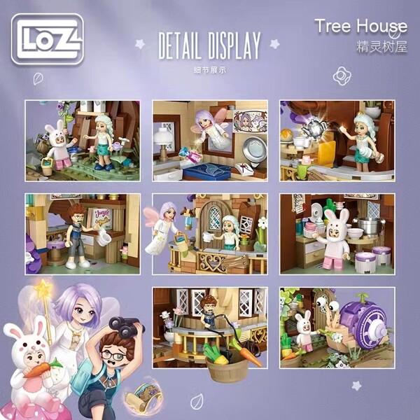 LOZ 1065 gypsophila elf tree house light-emitting