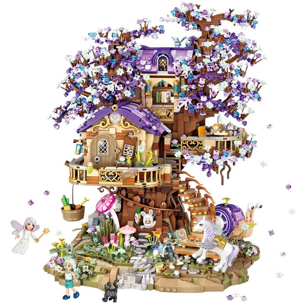 LOZ 1065 gypsophila elf tree house light-emitting