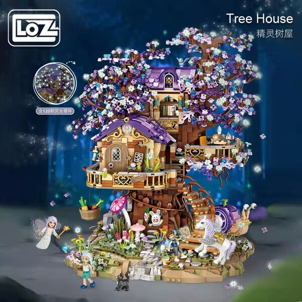 LOZ 1065 gypsophila elf tree house light-emitting