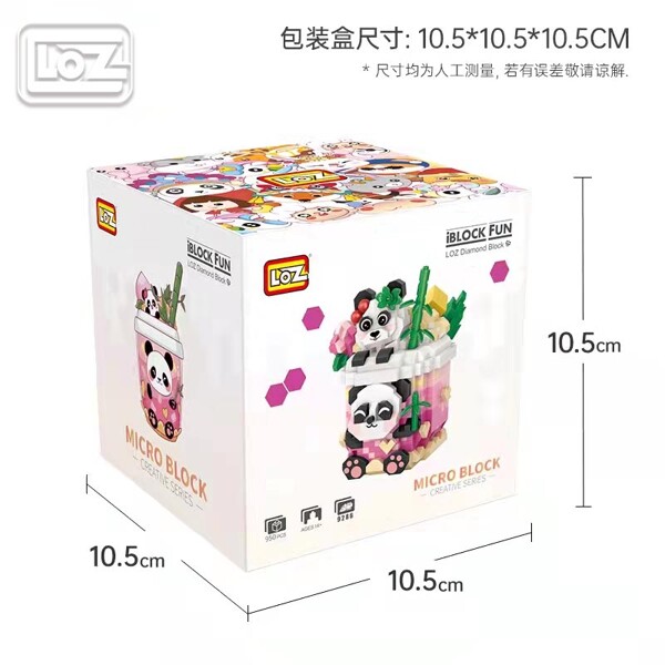 LOZ 9286 puzzle toy milk tea panda building blocks