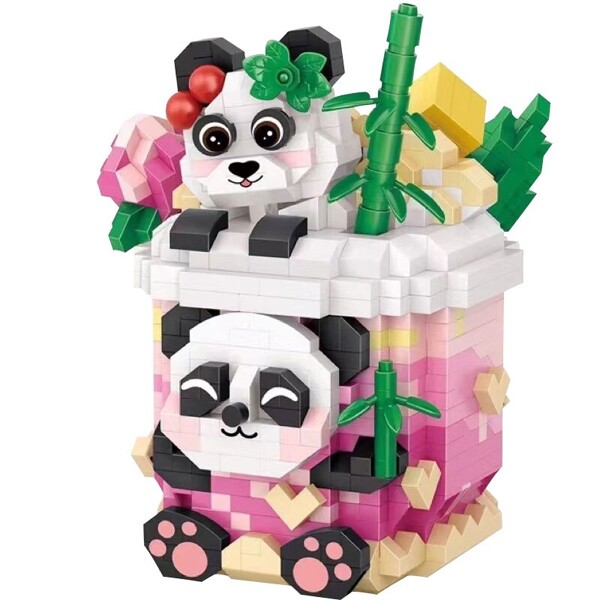 LOZ 9286 puzzle toy milk tea panda building blocks