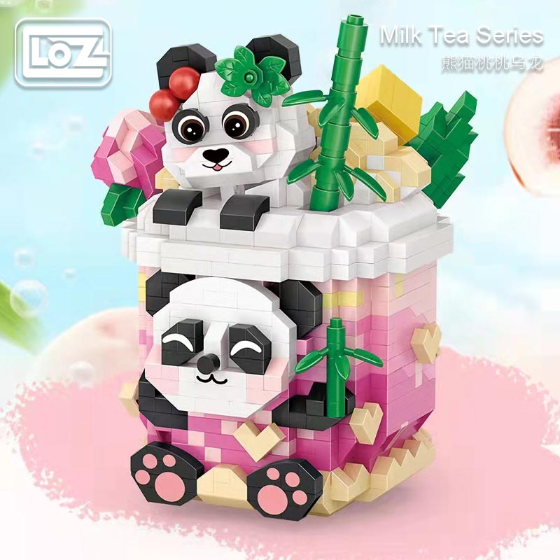 LOZ 9286 puzzle toy milk tea panda building blocks