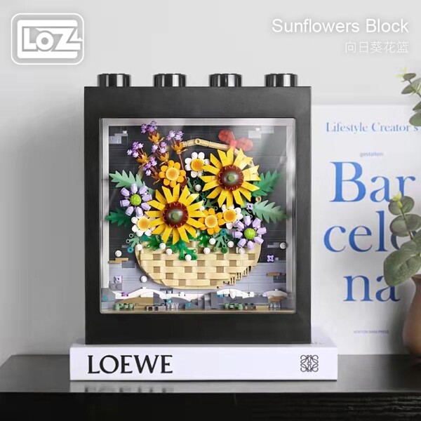 LOZ 1905 Sunflower Basket Immortal Pixel Painting