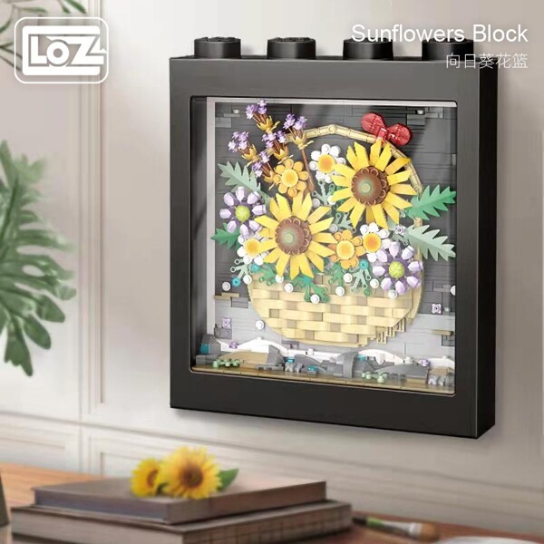 LOZ 1905 Sunflower Basket Immortal Pixel Painting