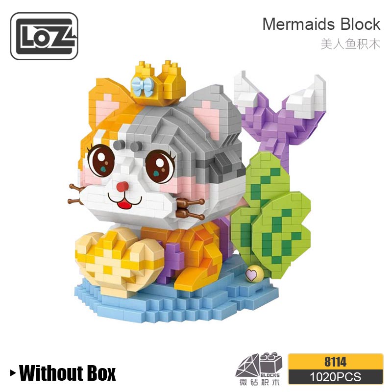 LOZ 8114 Underwater Cat Mermaid Wearing Crown