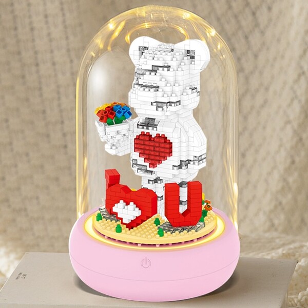 Lboyu 7540 Bear With Flower Heart Love LED Light