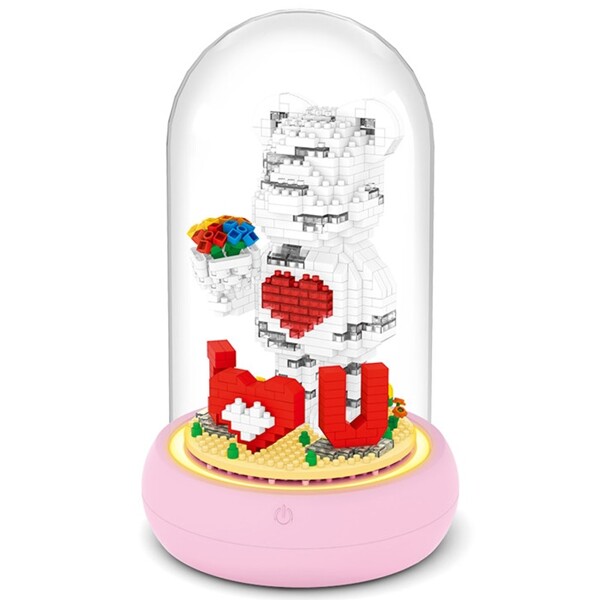 Lboyu 7540 Bear With Flower Heart Love LED Light