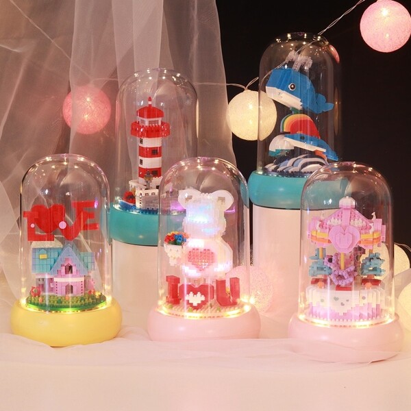 Lboyu 7540 Bear With Flower Heart Love LED Light